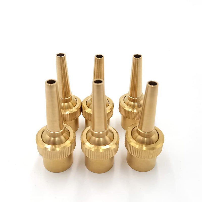 QLLUCKLY 6 قطع 1/2" DN15 فوهة نافورة نحاسية قابلة للتعديل اتجاهها رأس رش الماء للاستخدام في تنسيق الحدائق - Image 3